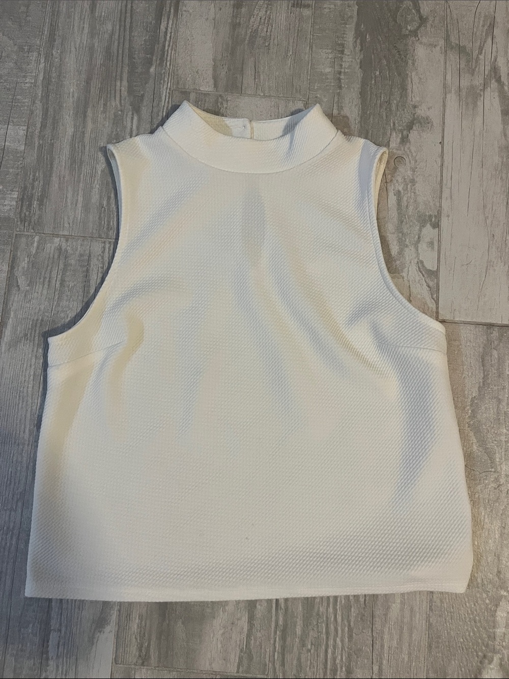 Express Mock Neck Sleeveless Tank Top - White